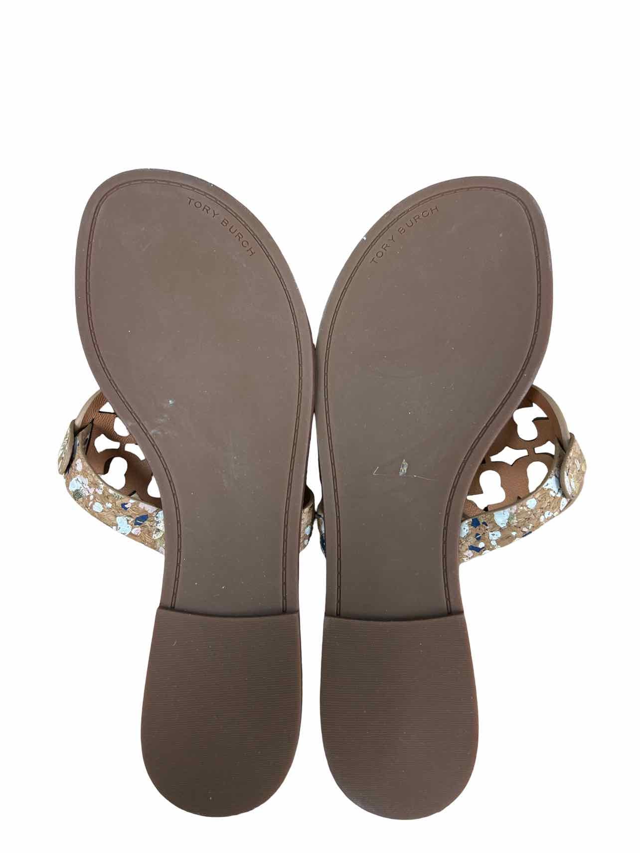 TORY BURCH SLEATHER CORK MILLER SANDAL SIZE: 8.5