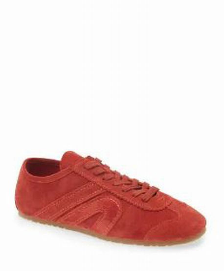 JEFFREY CAMPBELL NWOB ALETA LOW TOP SNEAKER IN RED SUEDE SIZE 9