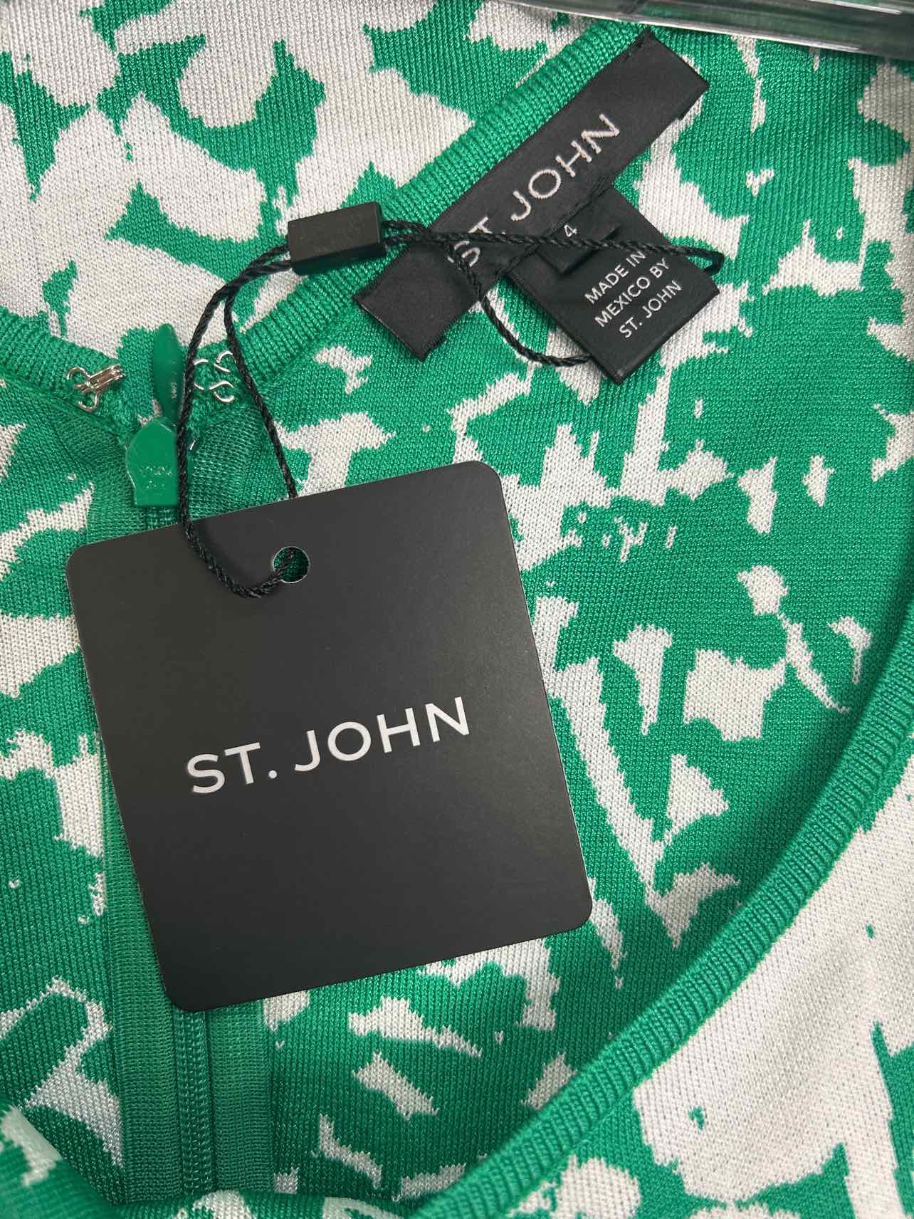 ST. JOHN  NWT! SANTANA SLEEVELESS FLORAL KNIT DRESS SIZE 4