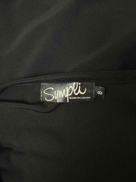 SYMPLI DITTO ASYMMETRICAL LAYERED BLACK TOP SIZE 8