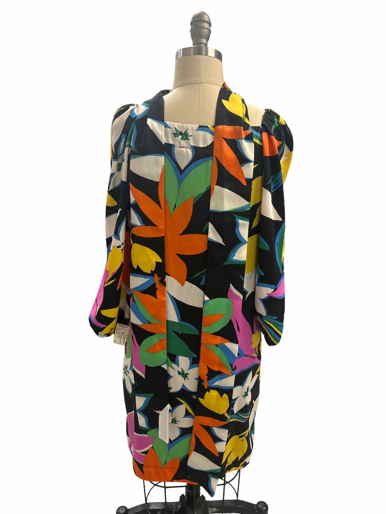 JOSEPH RIBKOFF MULTI FLORAL PRINT SATIN DRESS SIZE: 2