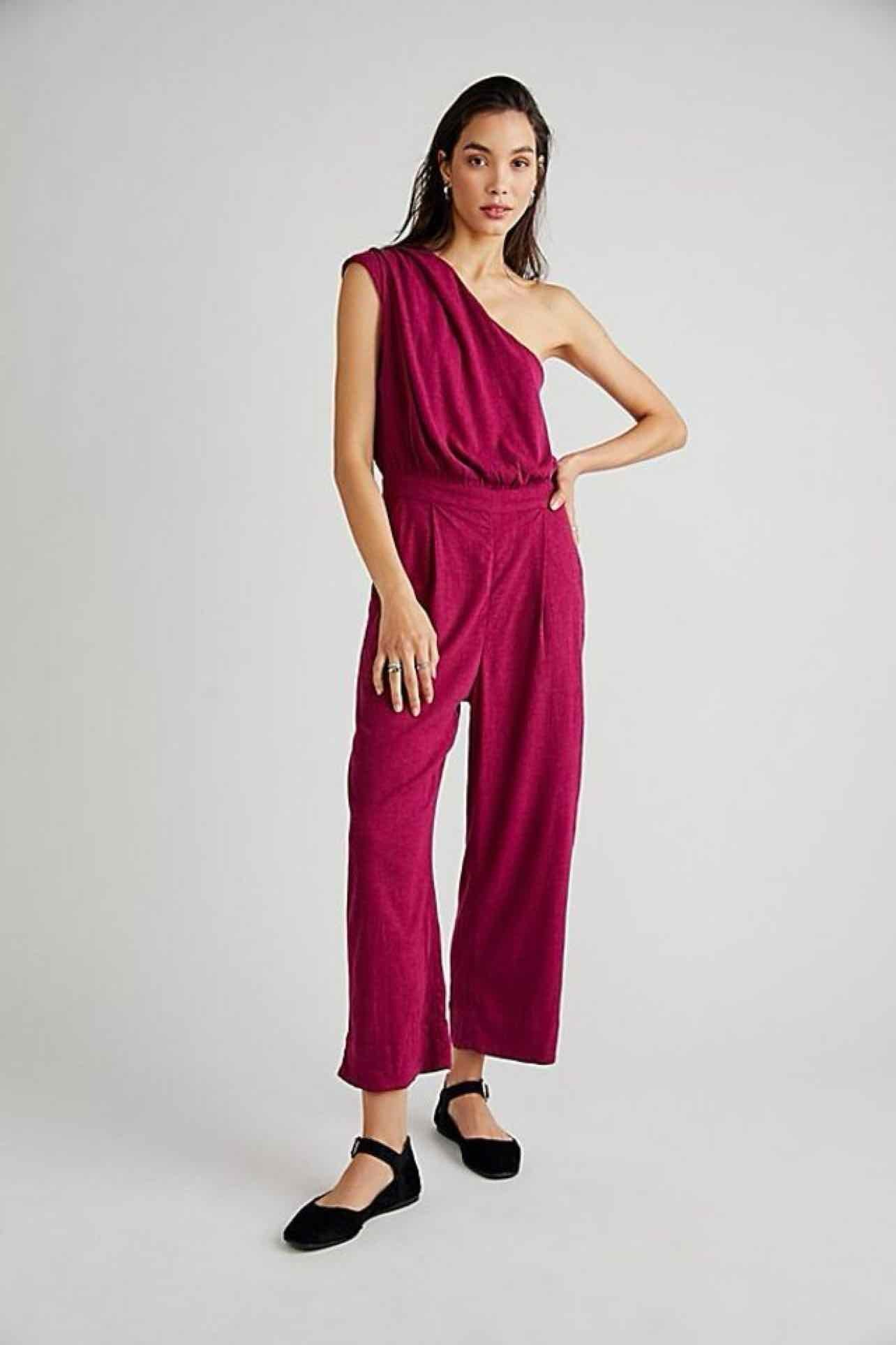 FREE PEOPLE AVERY ONE SHOULDER JUMPSUIT SIZE: 4