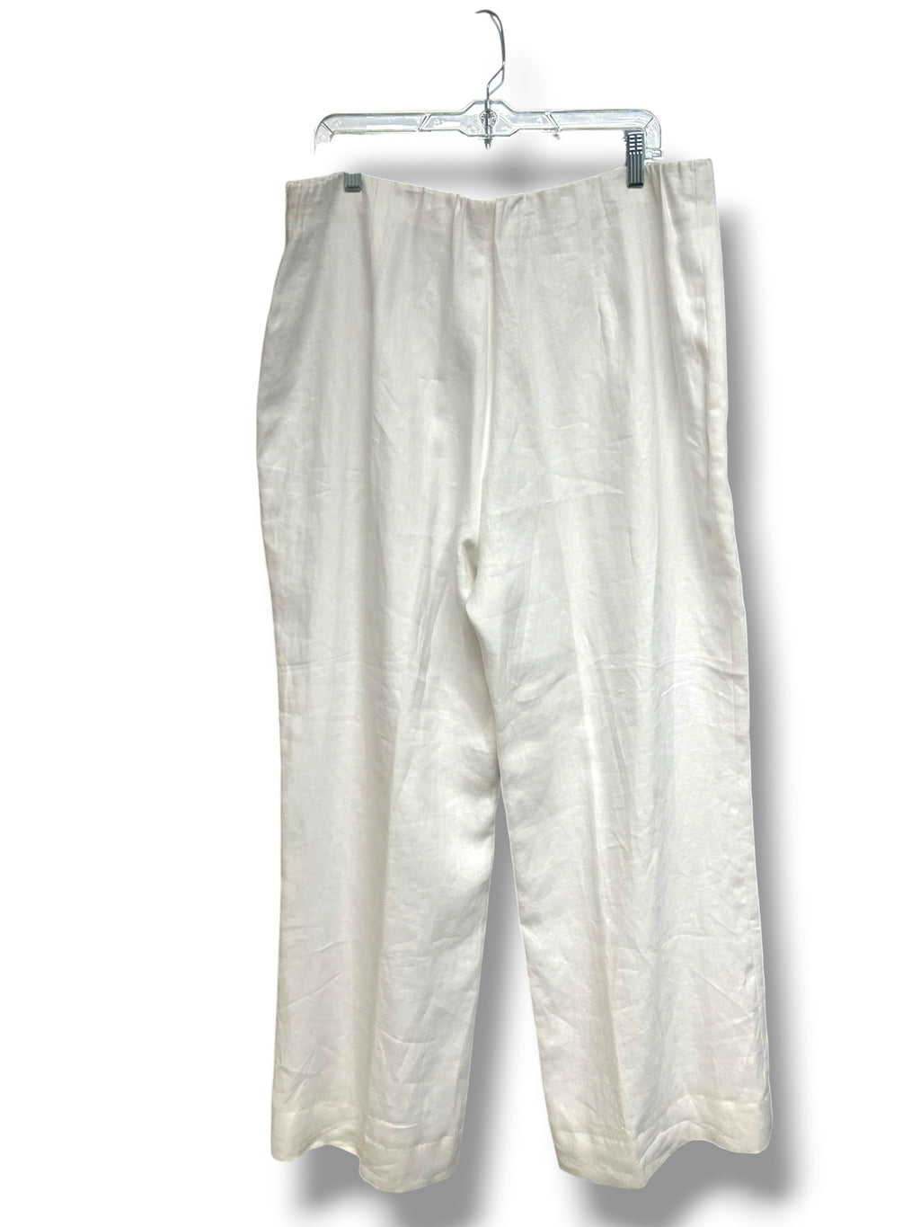 LAFAYETTE 148 WHITE LINED LINEN WIDE LEG TROUSER PANTS SIZE 16