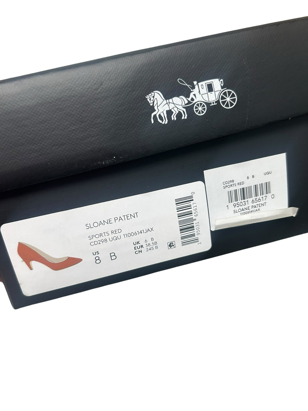 NIB COACH SLOANE PATENT LEATHER KITTEN HEEL SPORTS RED SIZE 8