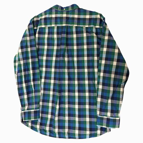 TOMMY HILFIGER PLAID OXFORD NAVY/GREEN SHIRT SIZE XL