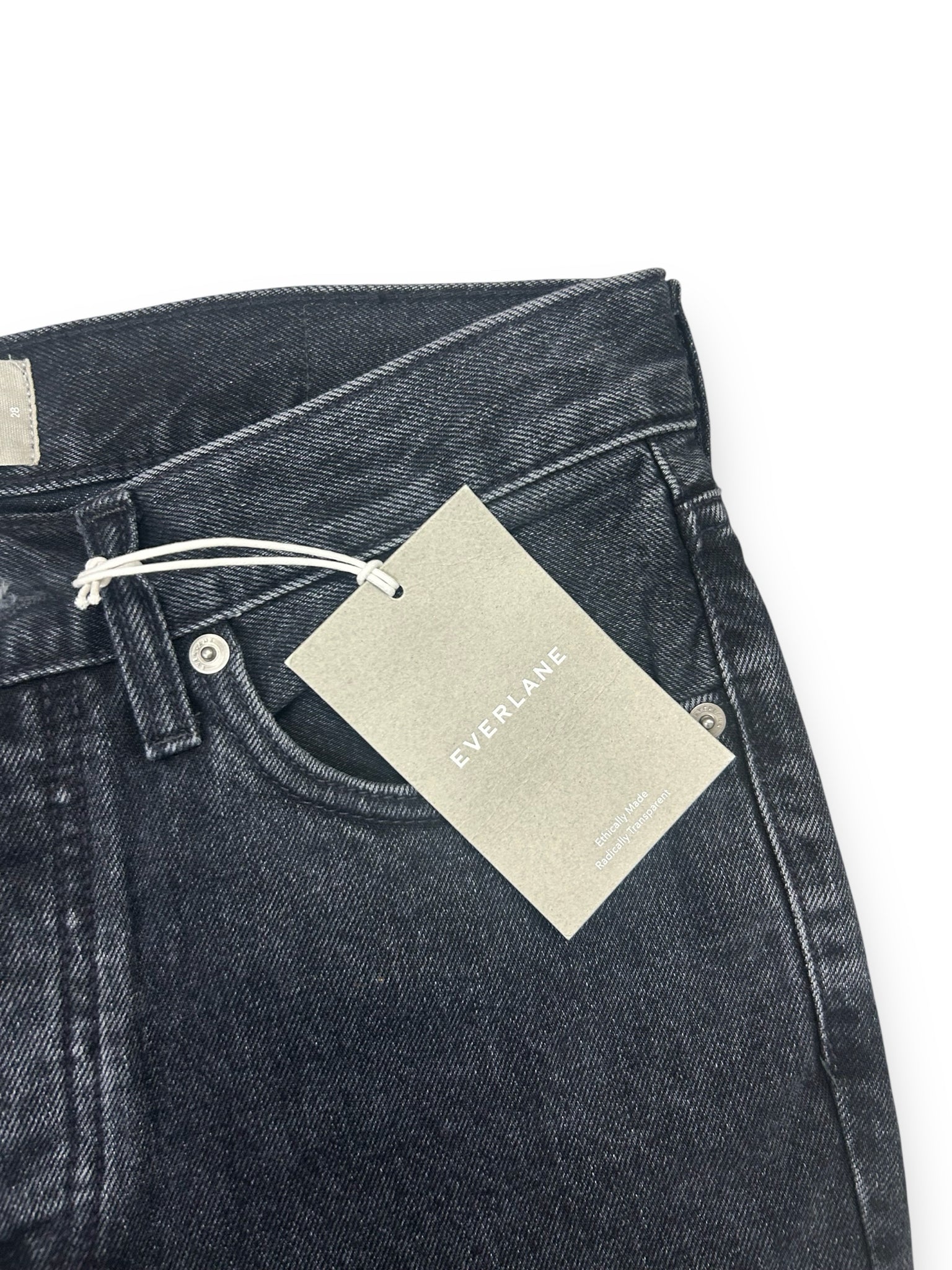 NWT EVERLANE BLACK DENIM CUT OFF SHORTS SIZE 28