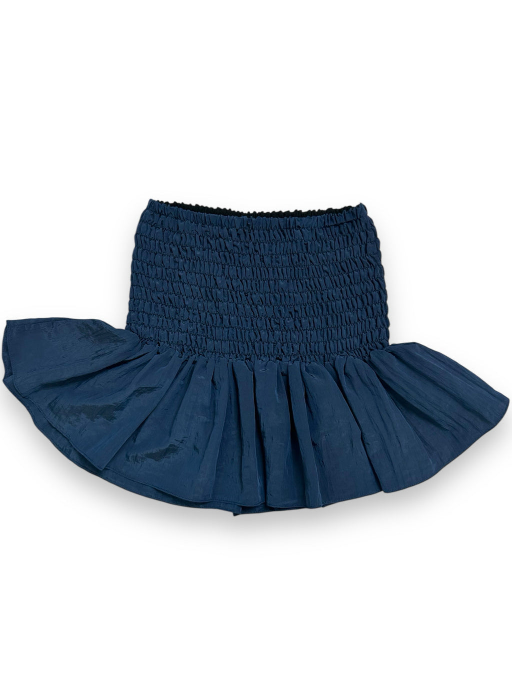 NEW! MISA AZAR FLARED SMOCKED NAVY MINI SKIRT SIZE SMALL