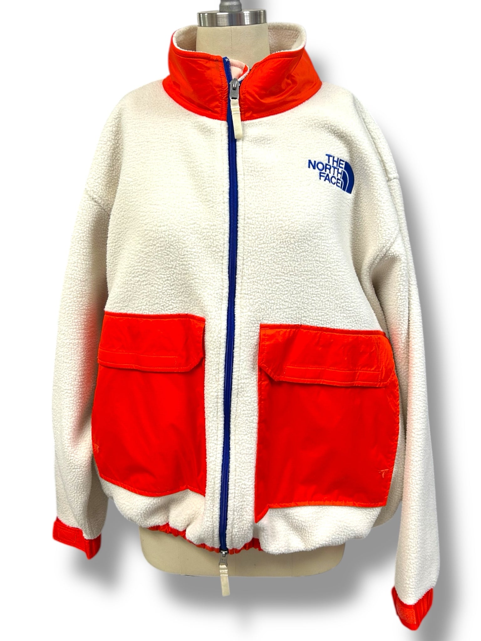 NORTH FACE COLOR BLOCK METS OILERS KNICKS FLEECE ZIP-UP SIZE LARGE