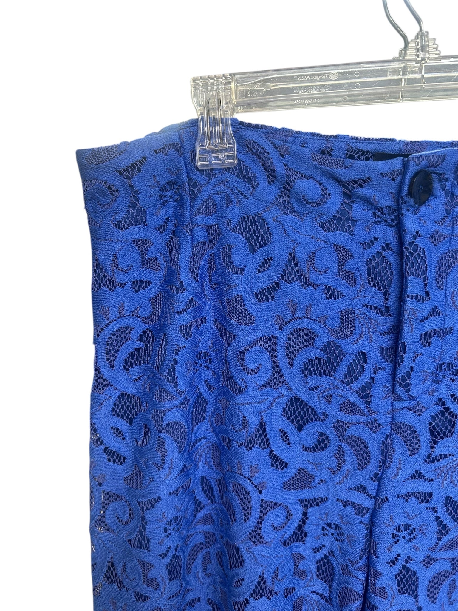 ANTHROPOLOGIE MAEVE THE COLETTE LACE CROPPED WIDE VICTORIAN BLUE LACE PANTS