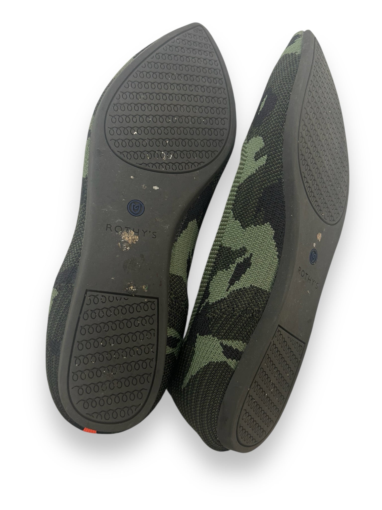 ROTHY'S  THE POINT CAMO KNIT FLAT GREEN W BOX SIZE 9.5