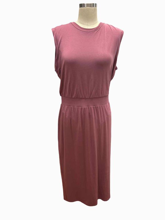 ATHLETA SANTORINI CINCH DRESS IN TAWNY ROSE SIZE: L