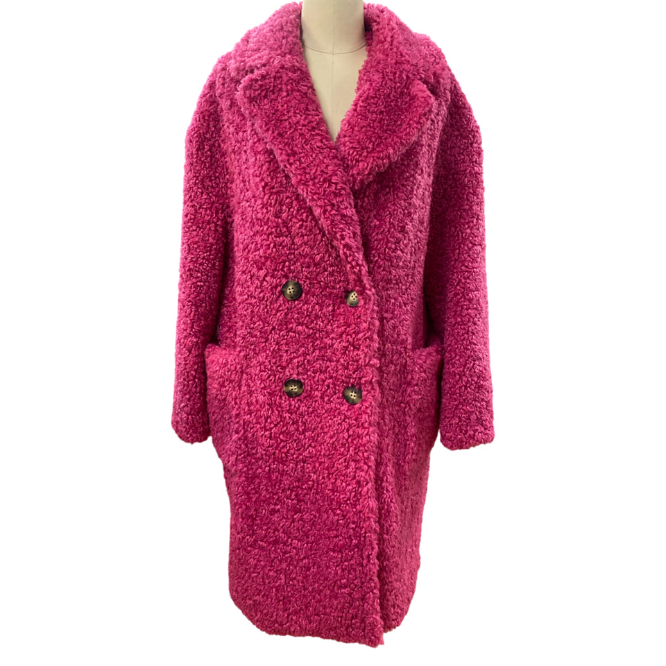 CALVIN KLEIN DOUBLE BREASTED CURLY COAT SIZE XS