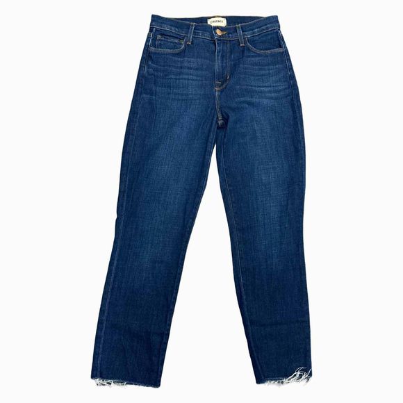 L'AGENCE SADA HIGH RISE CROP DENIM JEANS IN SEQUOIA SIZE 25