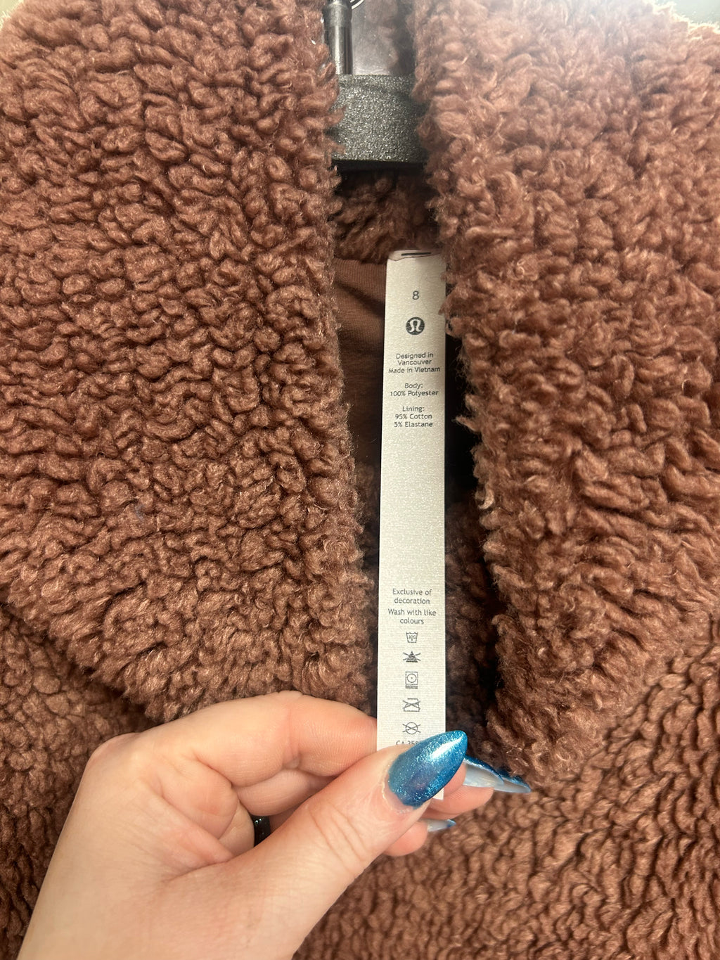 LULULEMON MAUVE WARMTH RESTORE FUZZY PULLOVER SIZE 8