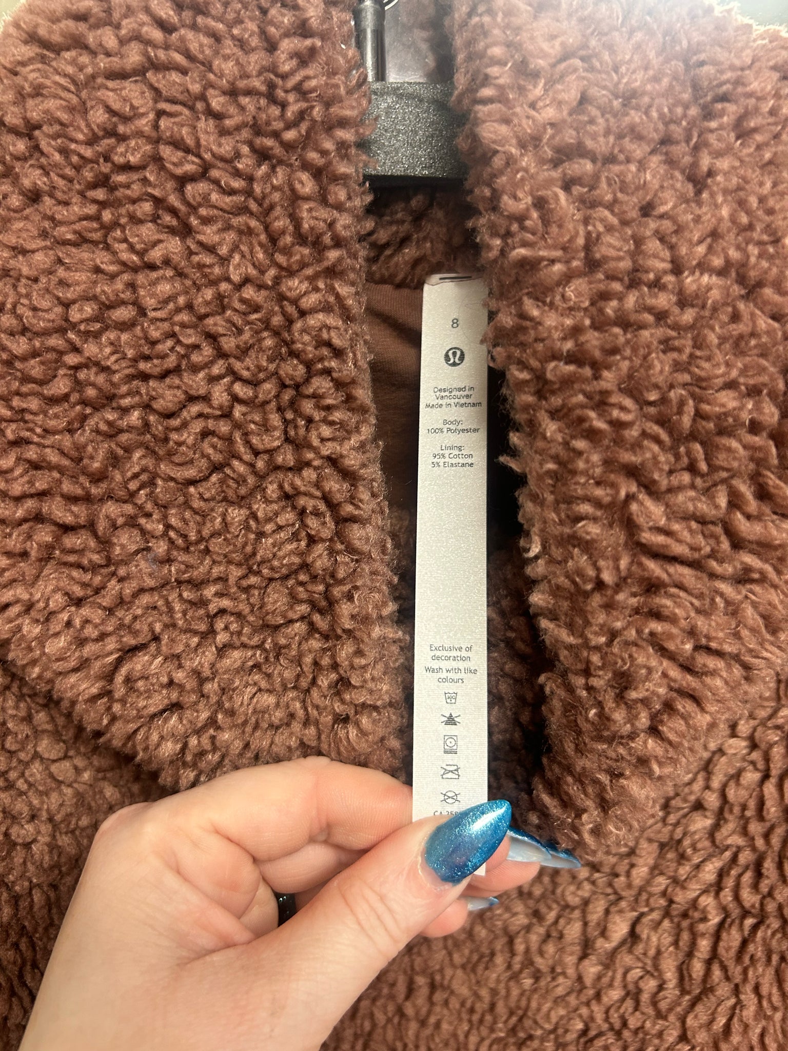 LULULEMON MAUVE WARMTH RESTORE FUZZY PULLOVER SIZE 8