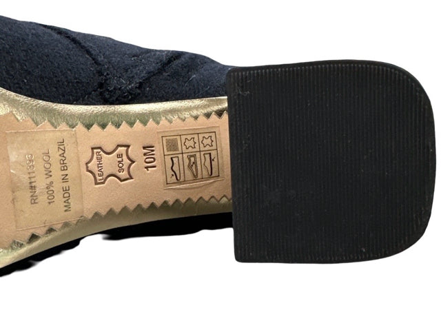 TORY BURCH MARISA FELTED WOOL STRAPPY LOGO BUTTON BOOTIES SIZE 10