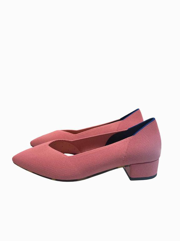 ROTHY'S THE HIGH POINT KNIT BLOCK HEEL SLIP-ON SIZE: 10.5