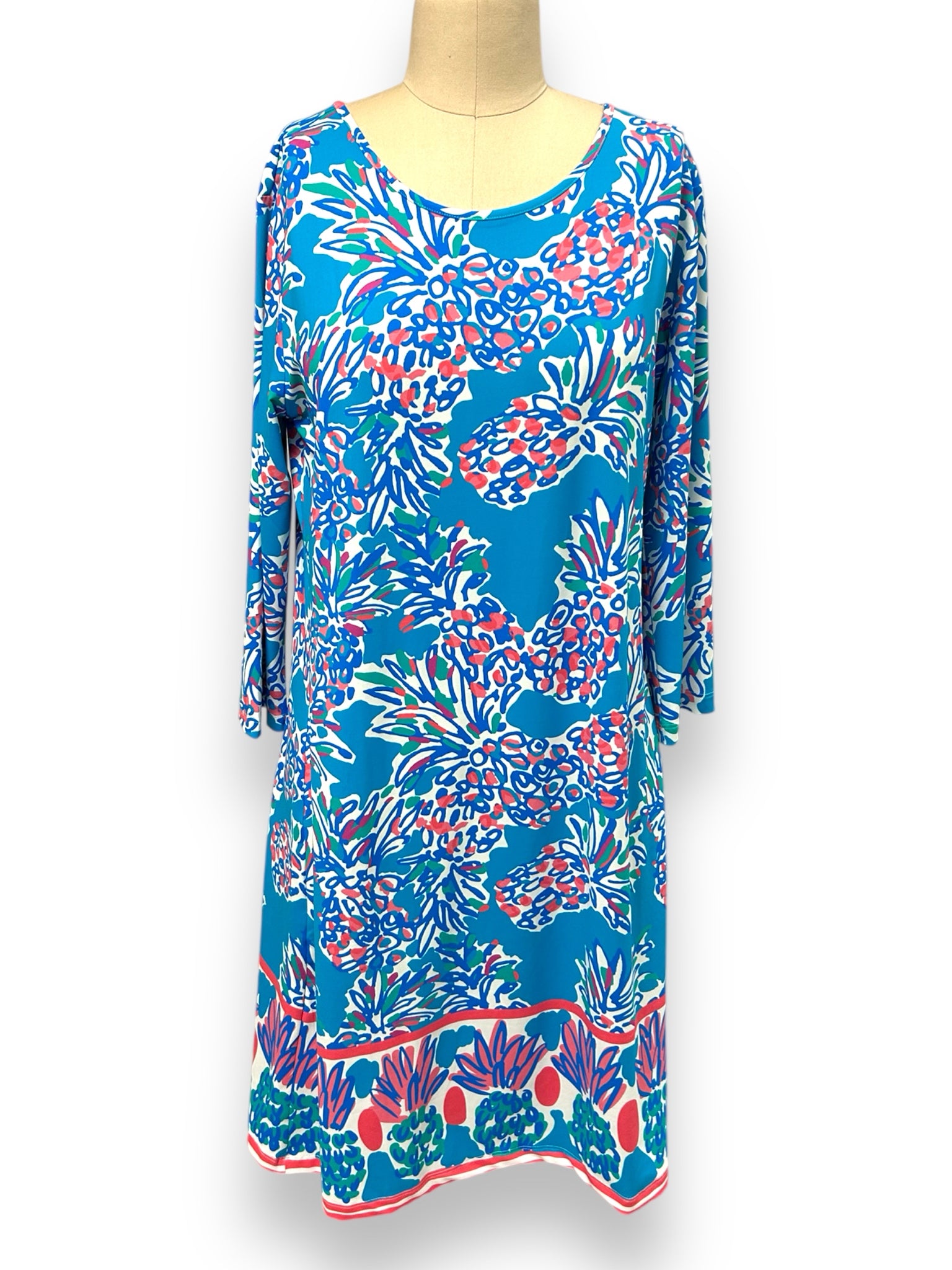 JEANNE PIERRE KLIFA DAPHNE PINEAPPLE UPF50 DRESS SIZE XL