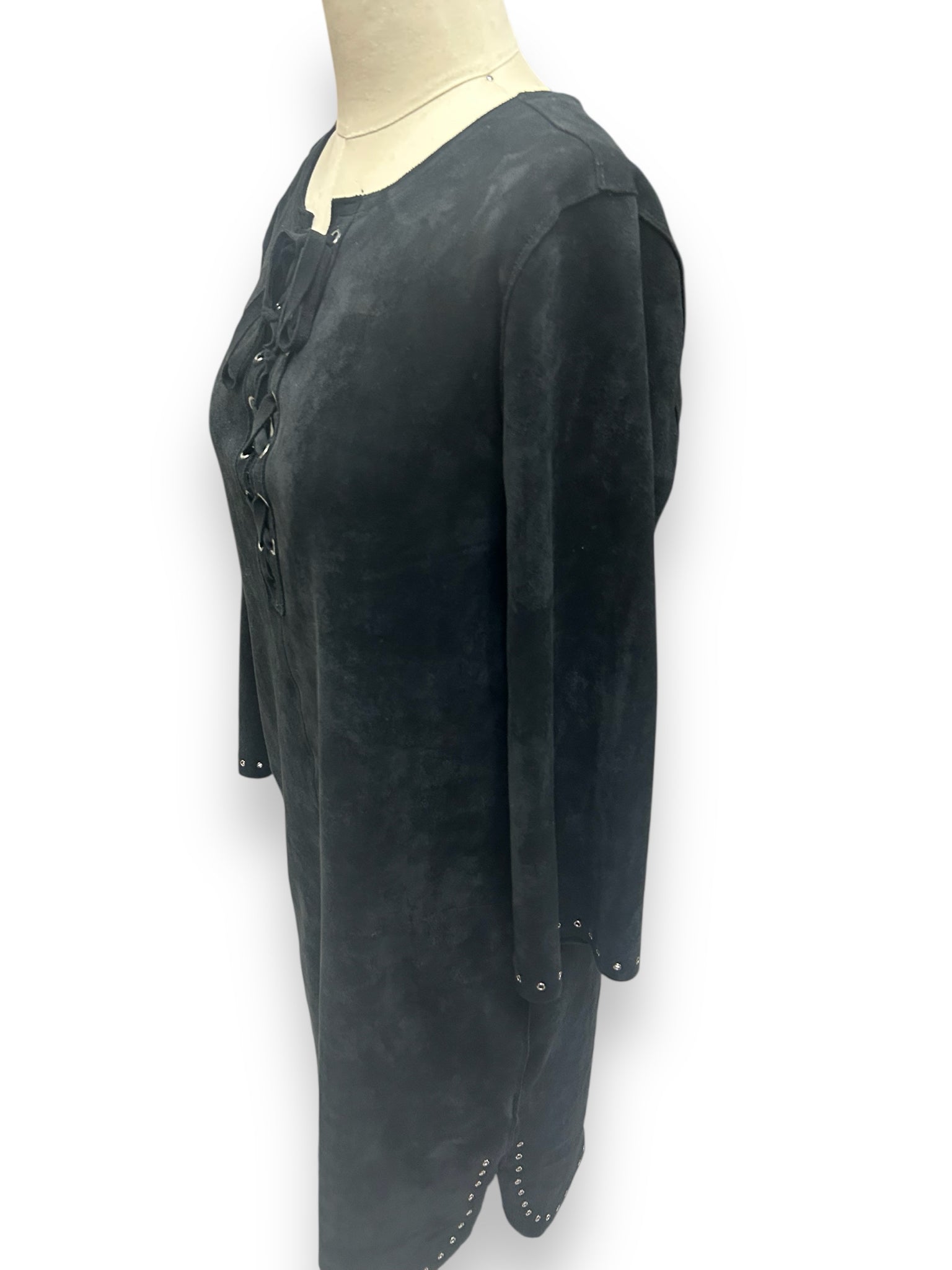 VELVET BY GRAHAM AND SPENCER BLACK SUEDE RALEIGH SHIFT DRESS SIZE XS