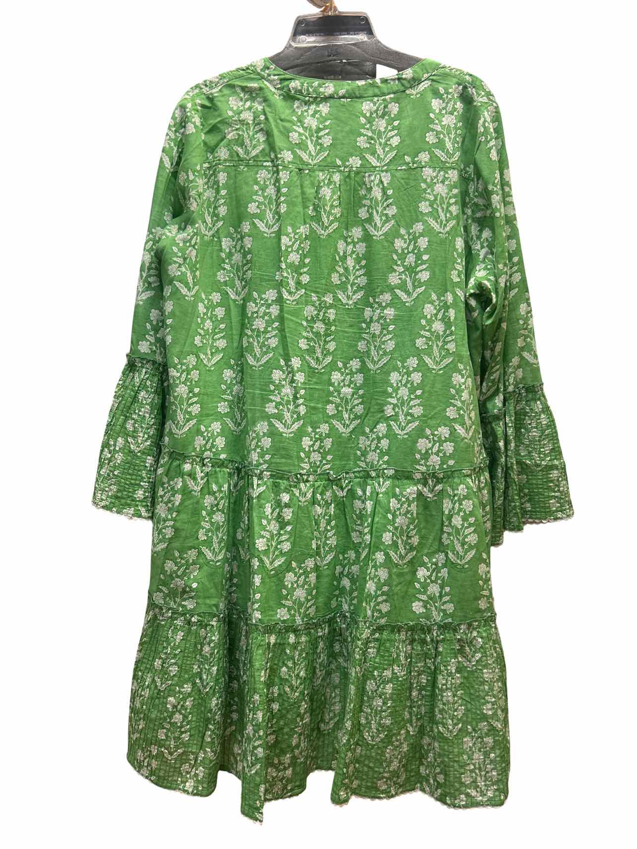 JULIET DUNN FLORAL BOHO SPLIT NECK TIERED DRESS SIZE: XL