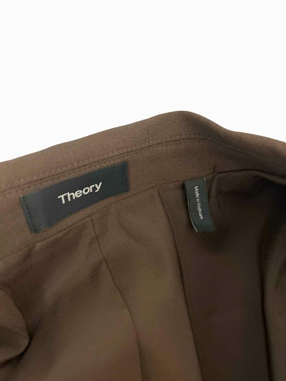 THEORY CARISSA CLASSIC WOOL BLEND BLAZER IN WALNUT SIZE: 8