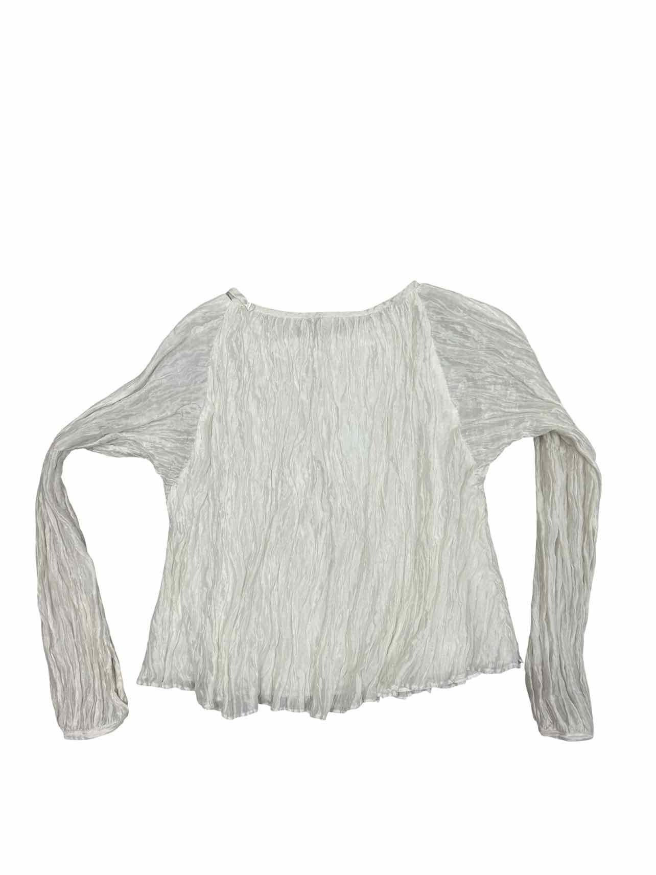 RENLI SU MULBERRY SILK CRINKLED BLOUSE SIZE: S
