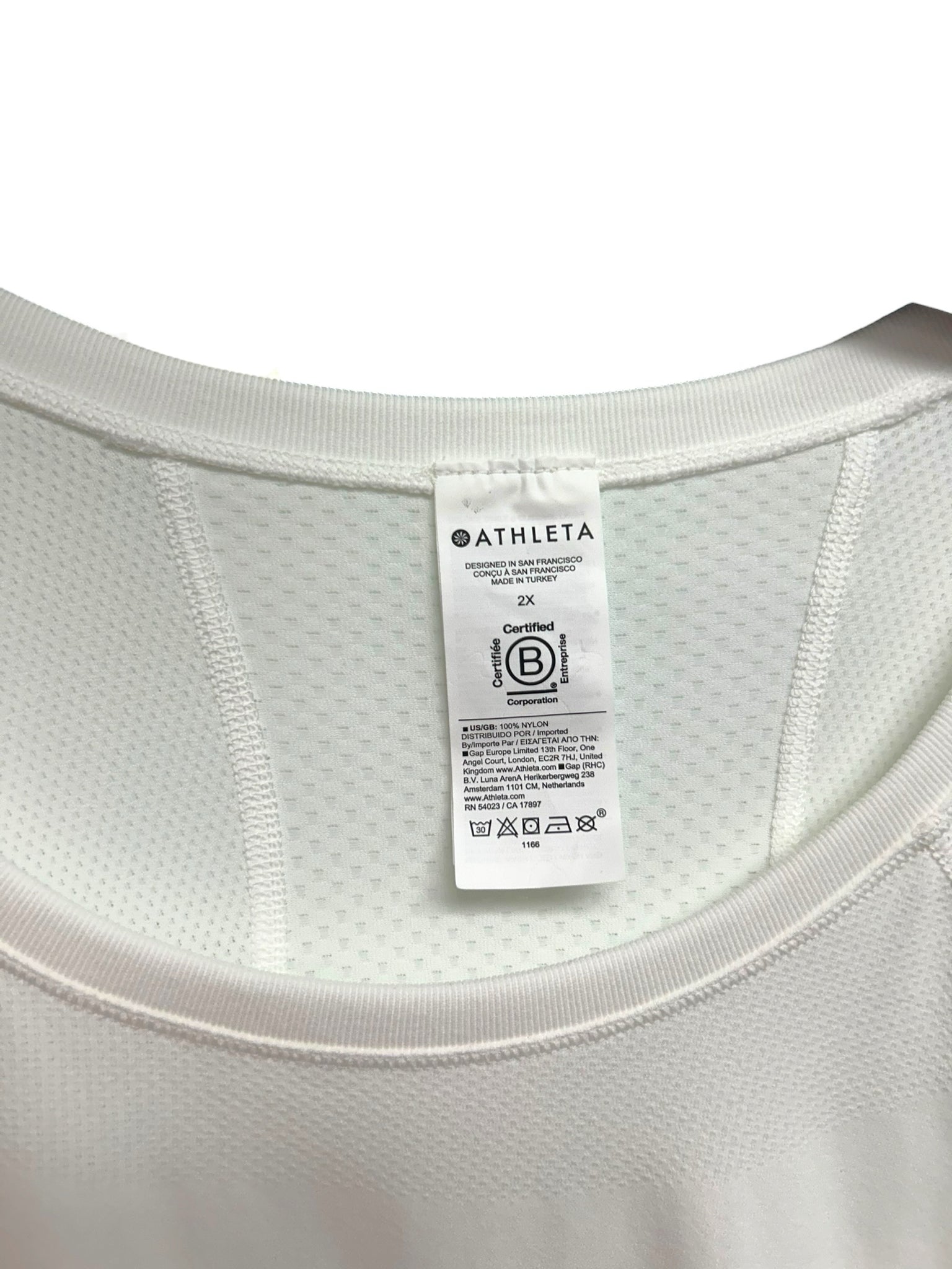 NWT ATHLETA MOMENTUM WHITE SEAMLESS LONG SLEEVE WORKOUT TOP SIZE 2X