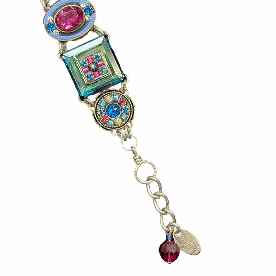 FIREFLY "LA DOLCE VITA" #3036-MC SWAROVSKI & CZECH GLASS SILVER PLATED BRACELET