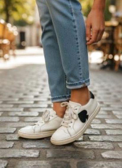 KATE SPADE FEZ SPADE LOGO LEATHER SNEAKER SIZE: 7.5