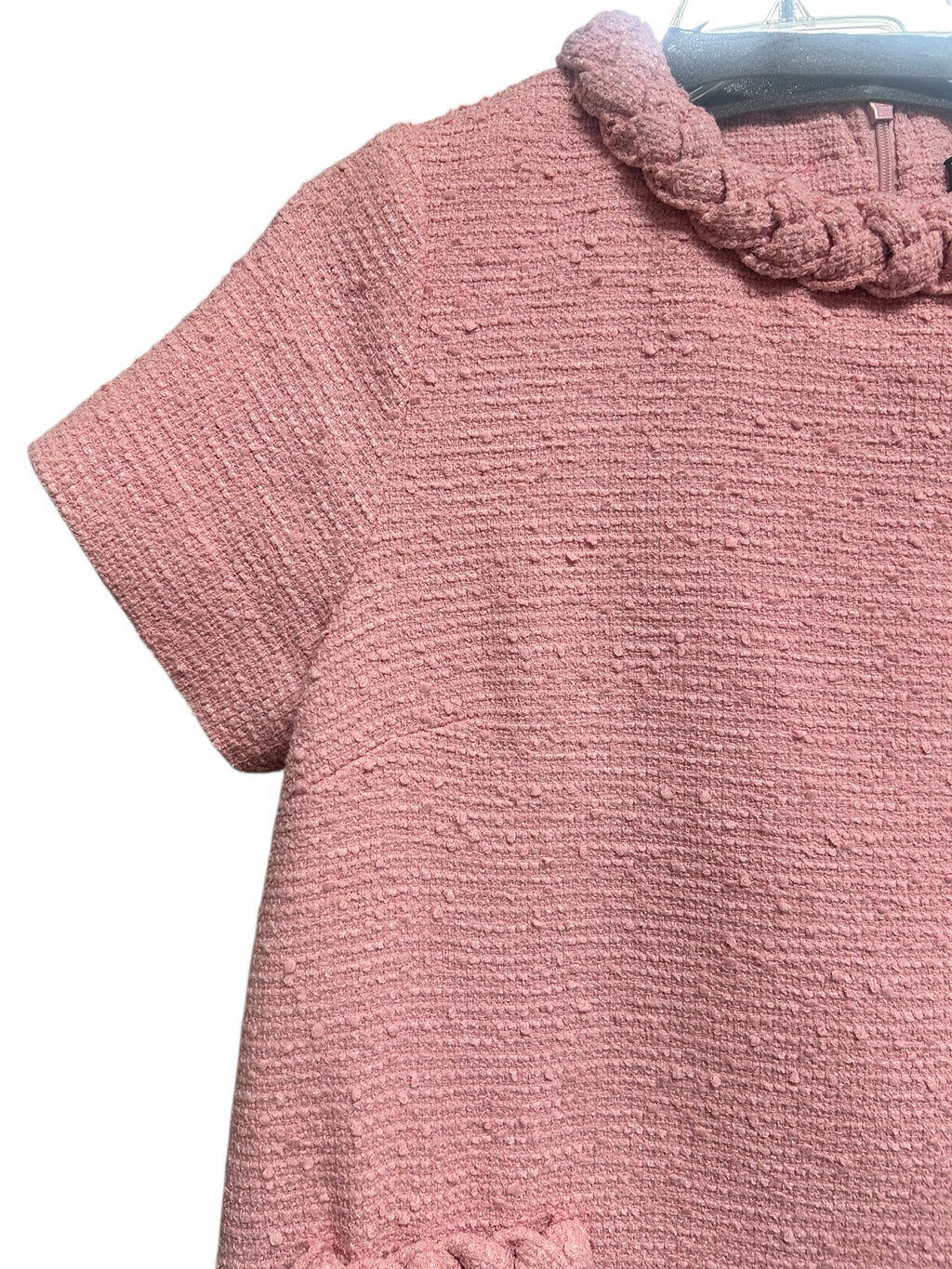 TUCKERNUCK PINK TWEED JACKIE MINI DRESS SIZE MEDIUM