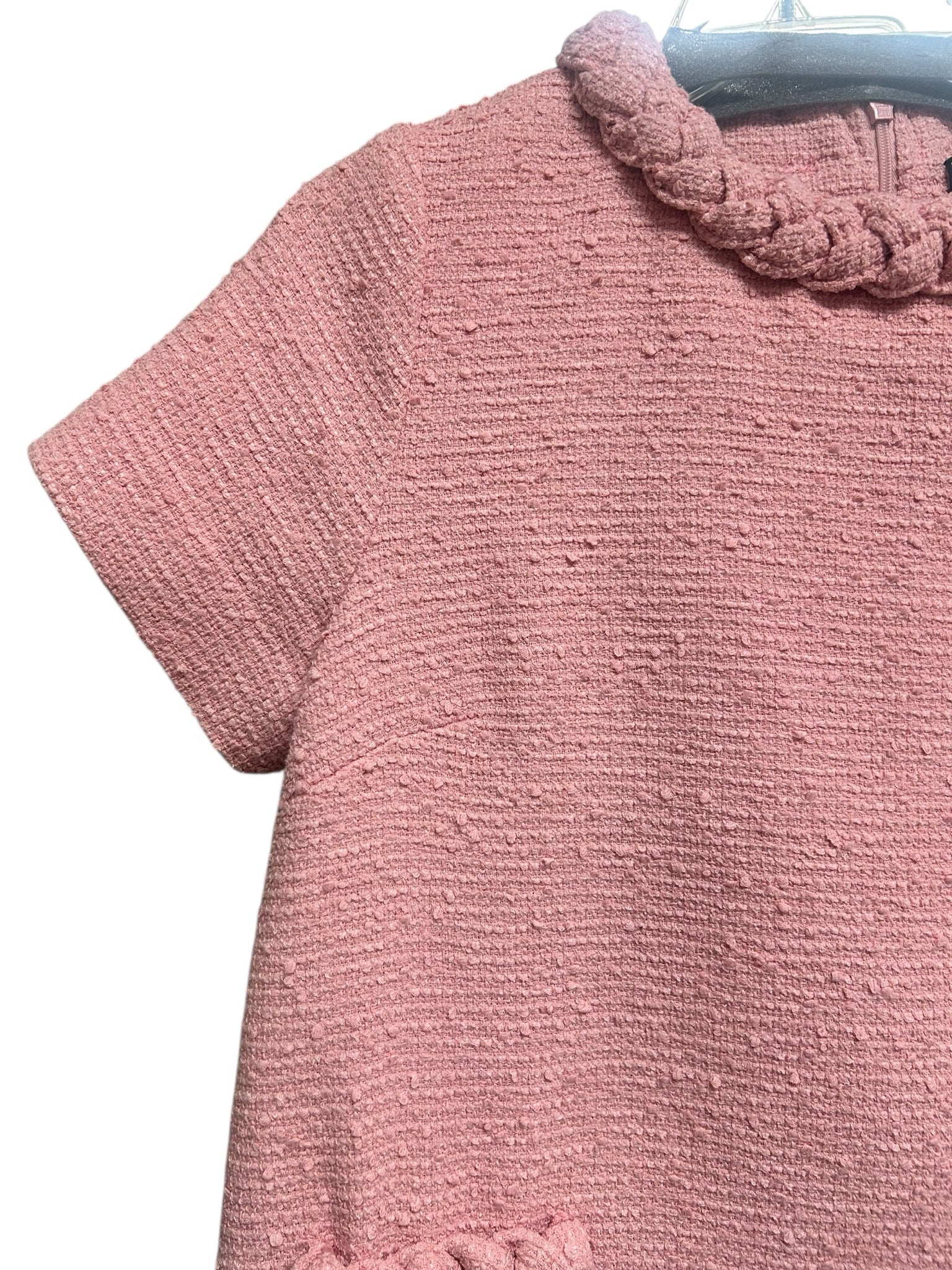 TUCKERNUCK PINK TWEED JACKIE MINI DRESS SIZE MEDIUM