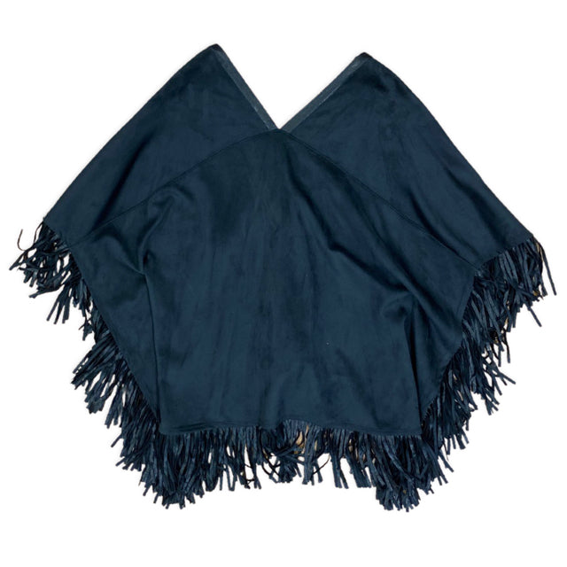 HALE BOB CLOIE SUEDE FRINGE PONCHO BLACK M/L