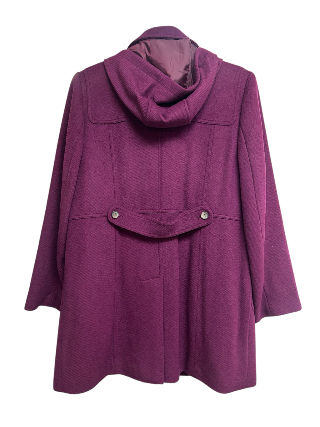 TALBOTS PLUM WOOL BLEND THINSULATE PEACOAT TOGGLE CLOSURE SIZE 16