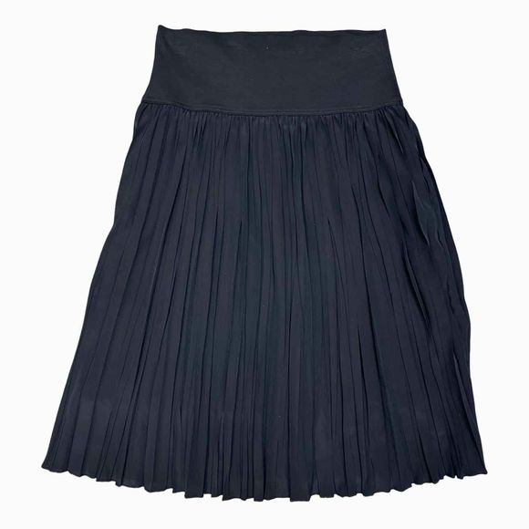 MARC CAIN ACCORDION PLEATED MIDI LINED NAVY SKIRT SIZE S