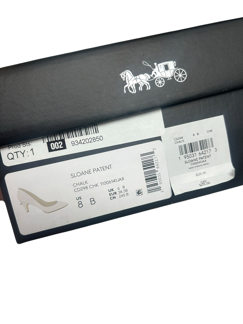 NIB COACH SLOANE PATENT LEATHER KITTEN HEEL CHALK WHITE SIZE 8