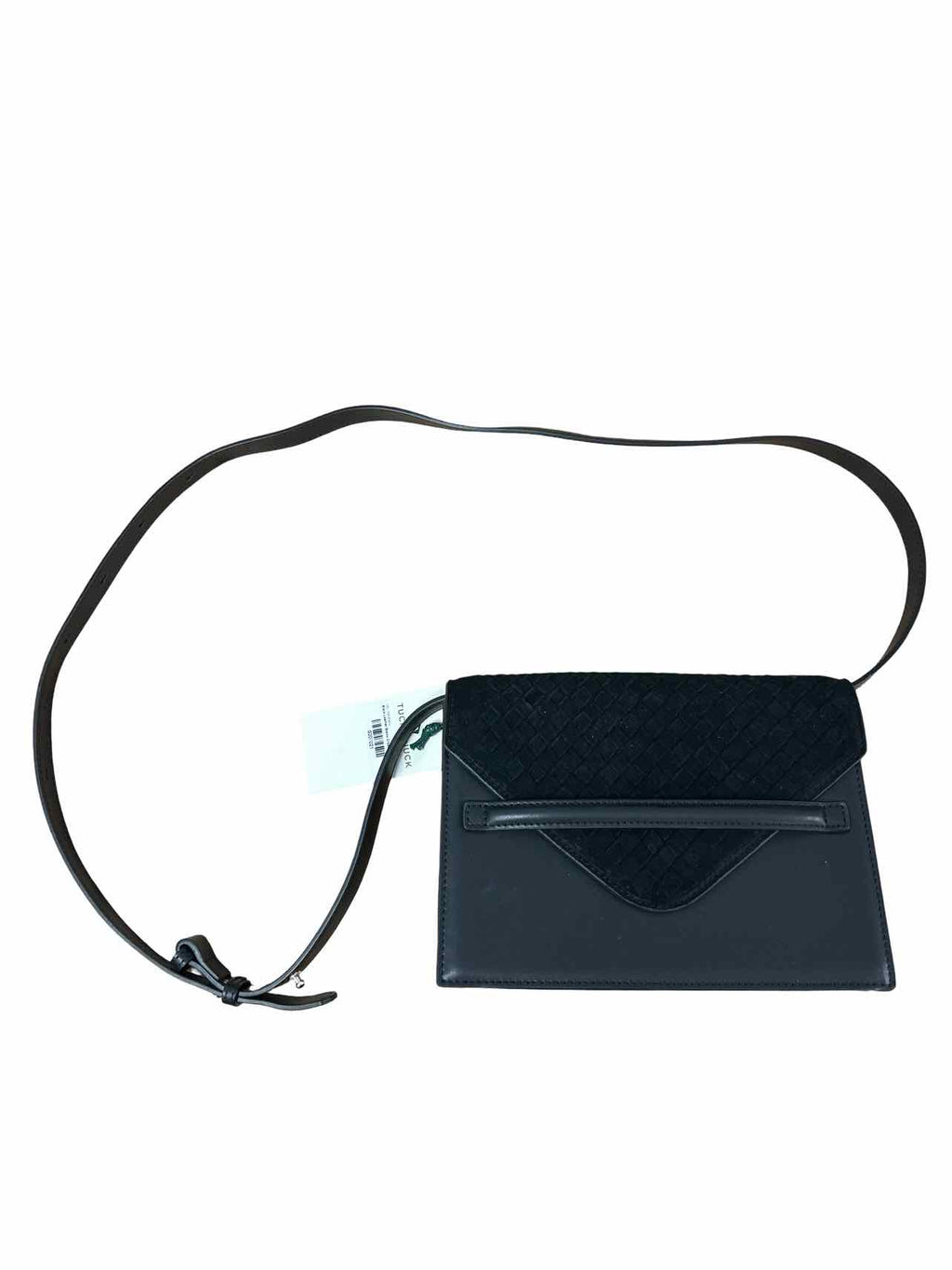 TUCKERNUCK  NWT STEVIE LEATHER WOVEN SUEDE FLAP CROSSBODY