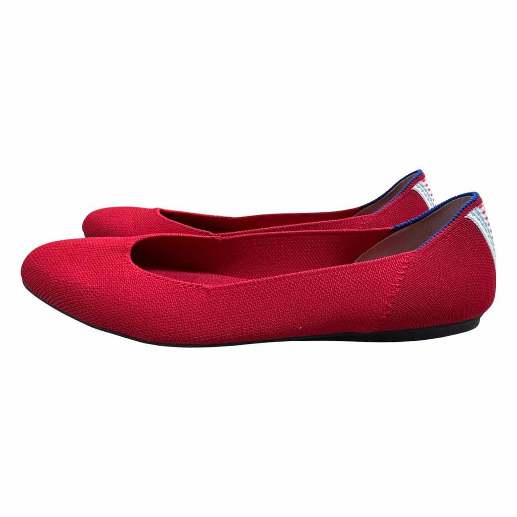 ROTHY'S ROUND TOE RED FLAT SIZE 9.5