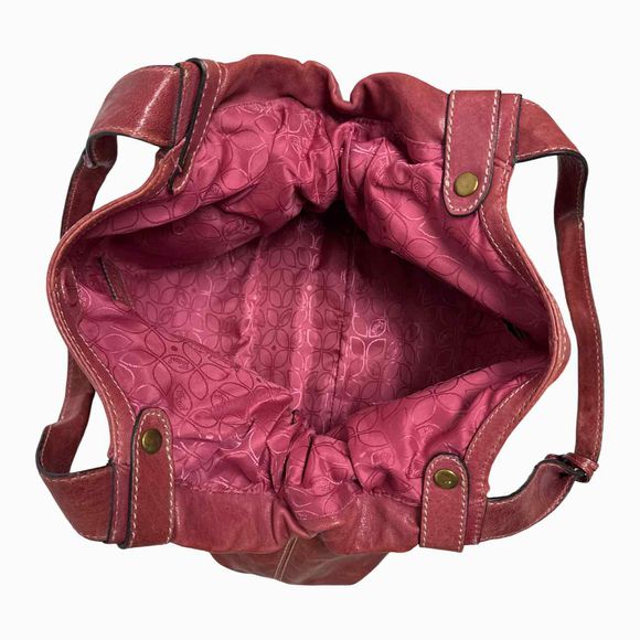 FOSSIL VINTAGE Y2K ETCHED BRICK SHOULDER HOBO BAG