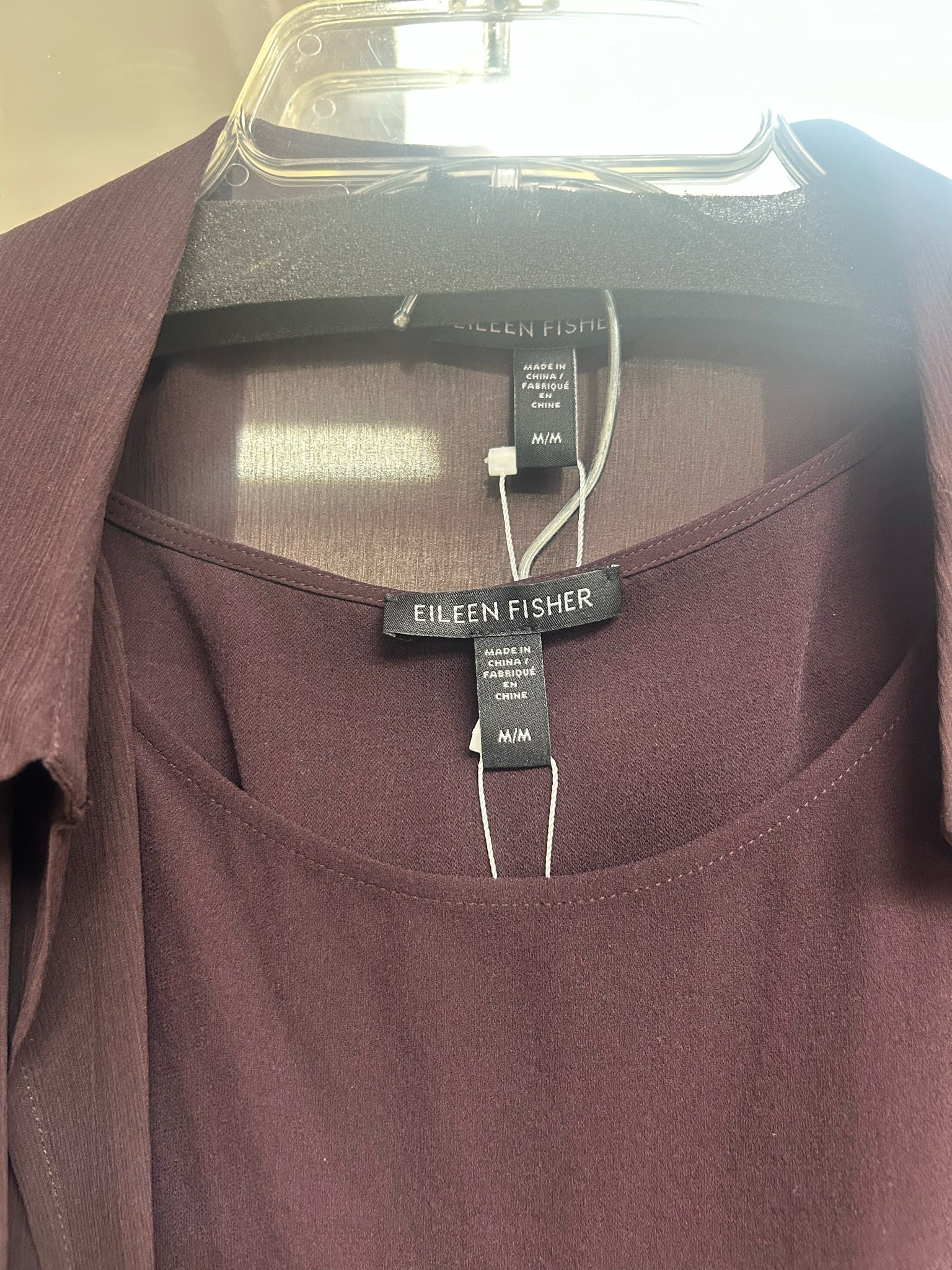 NEW! EILEEN FISHER SHEER SILK GEORGETTE CASIS OPEN JACKET/SHELL/PANT SET MEDIUM