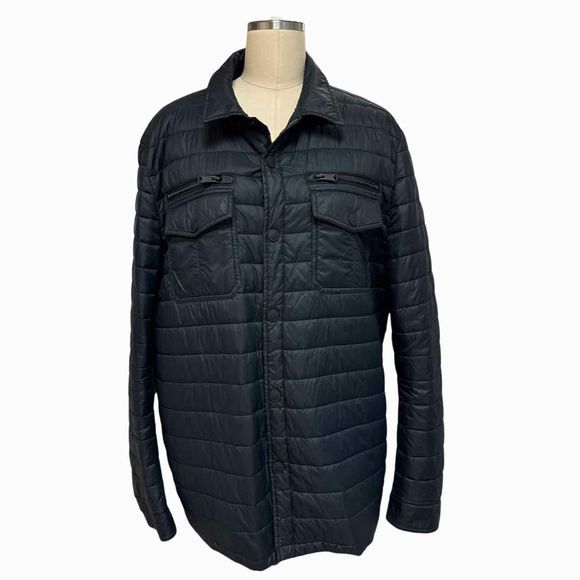 LUCKY BRAND NAVY QUILTED FULL SNAP JACKET SIZE XL