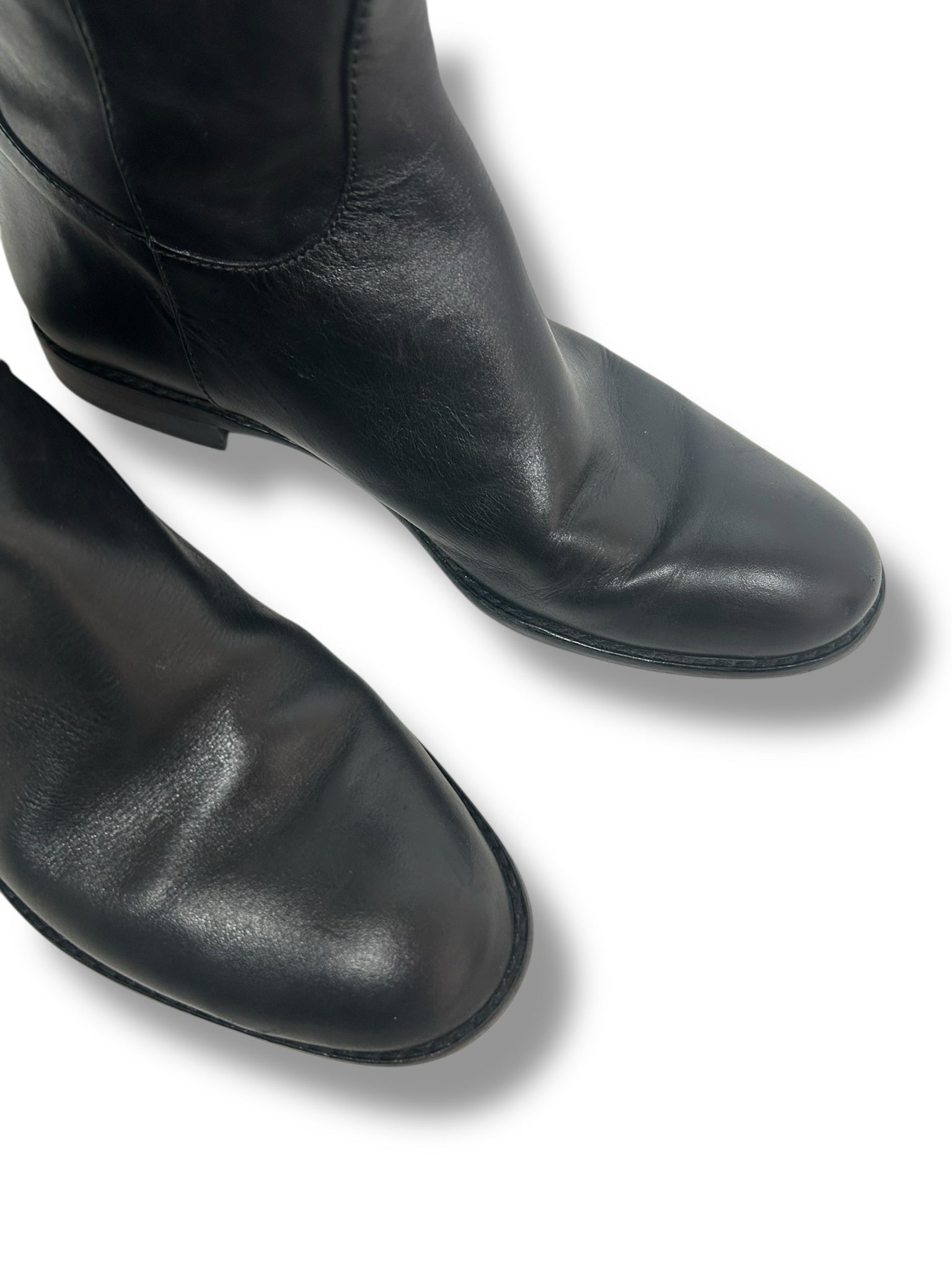 COACH CAYDEN BLACK LEATHER TALL RIDING BOOTS SIZE 8.5