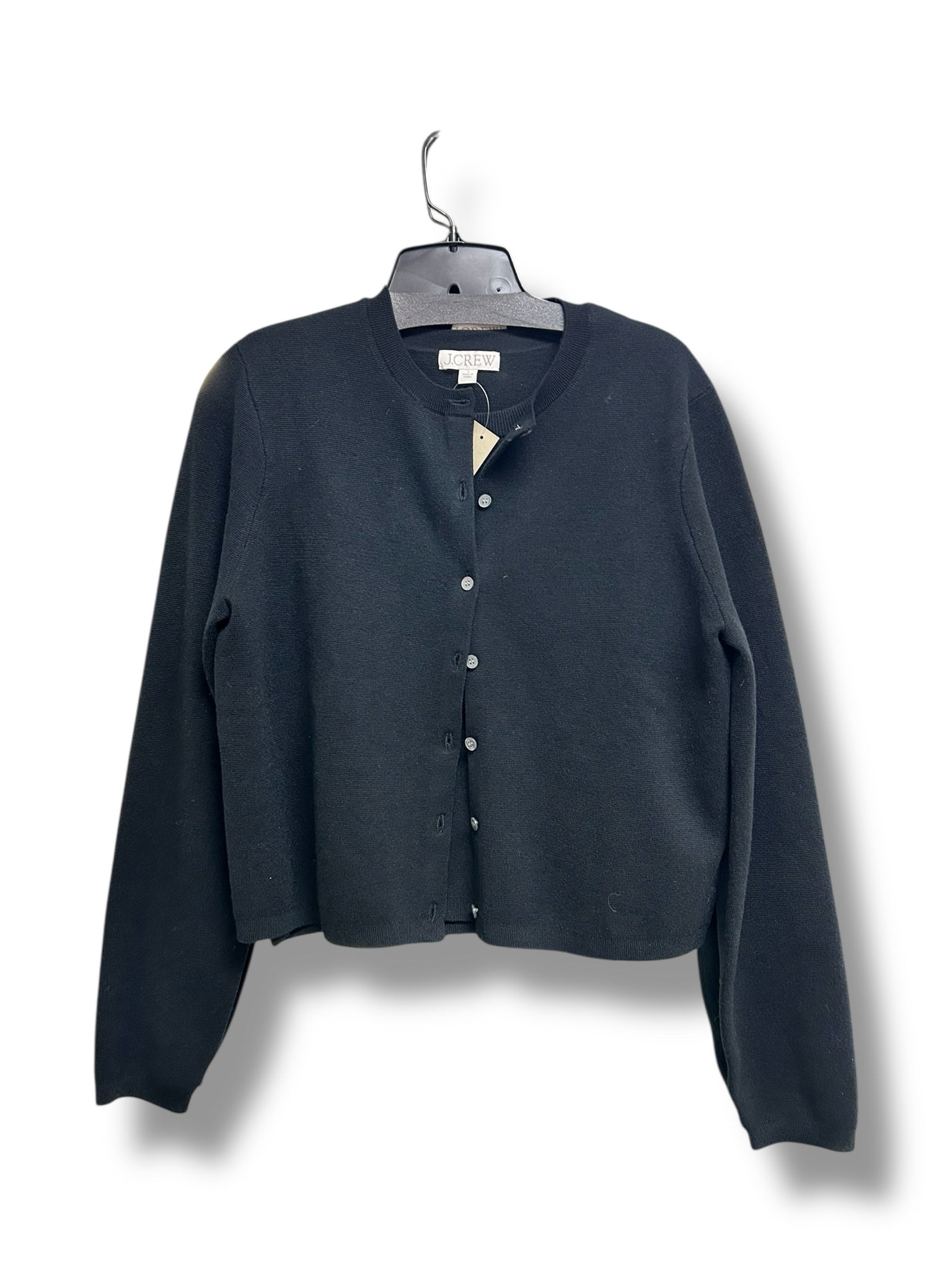 JCREW  NWT TENCEL LYOCELL CARDIGAN/SHELL TWIN SET BLACK SIZE LARGE