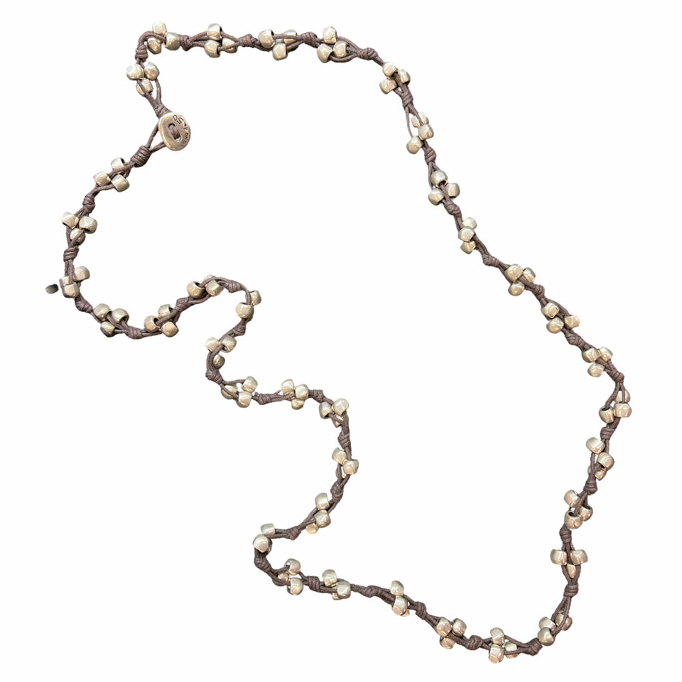 UNO DE 50 THORNED HEART LEATHER CORD KNOTTED NECKLACE