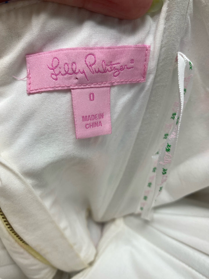 LILLY PULITZER RARE! POP LOWE BALLOONS STRAPLESS PEPLUM DRESS SIZE 0