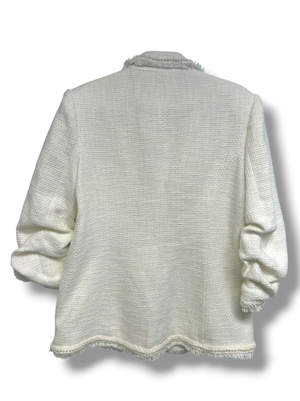 CINQ A SEPT KHLOE FAUX PEARL EMBELLISHED BOUNCE BLAZER SIZE 12