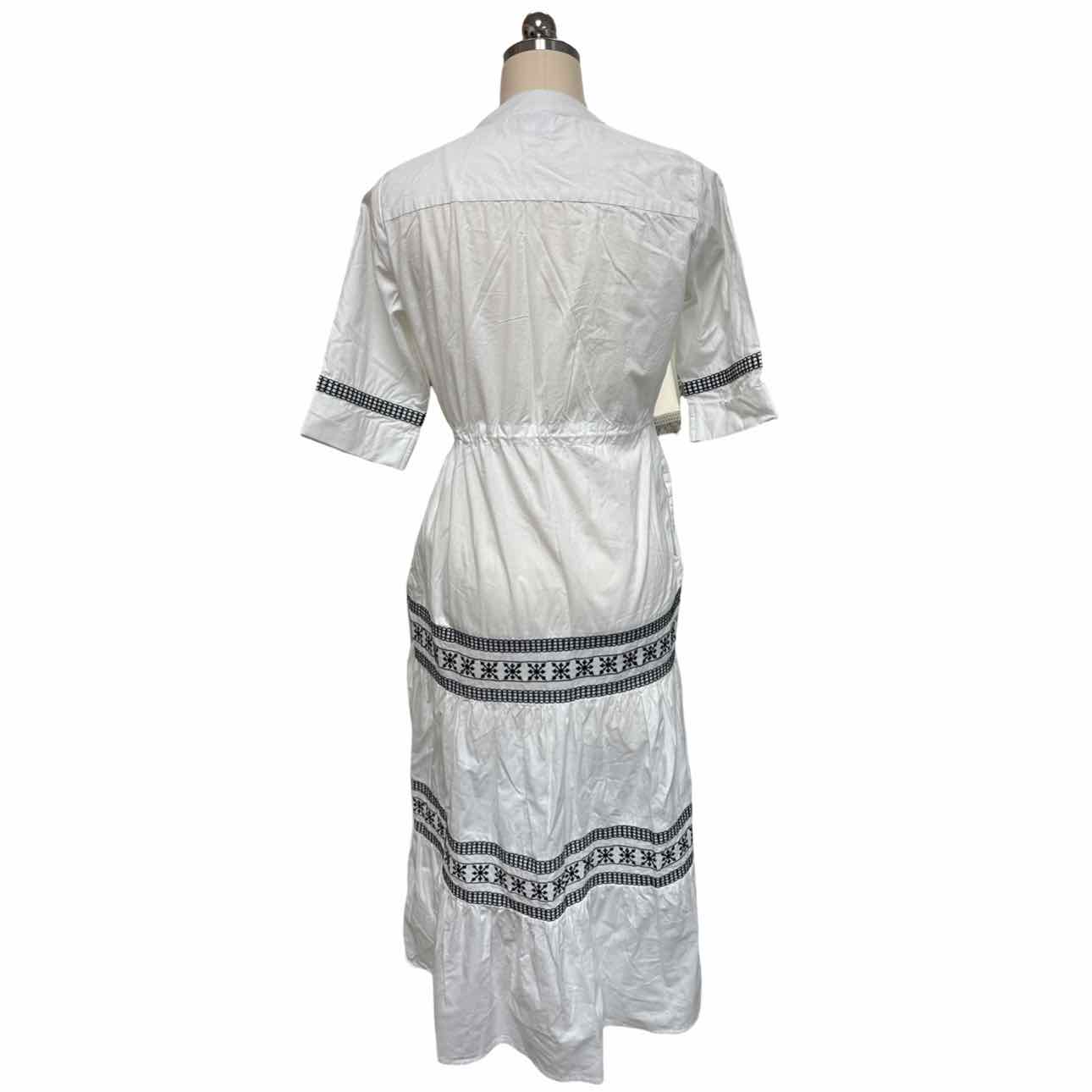 charlotte kellogg STELLA EMBROIDERED BUTTON UP WHITE DRESS SIZE XS/S
