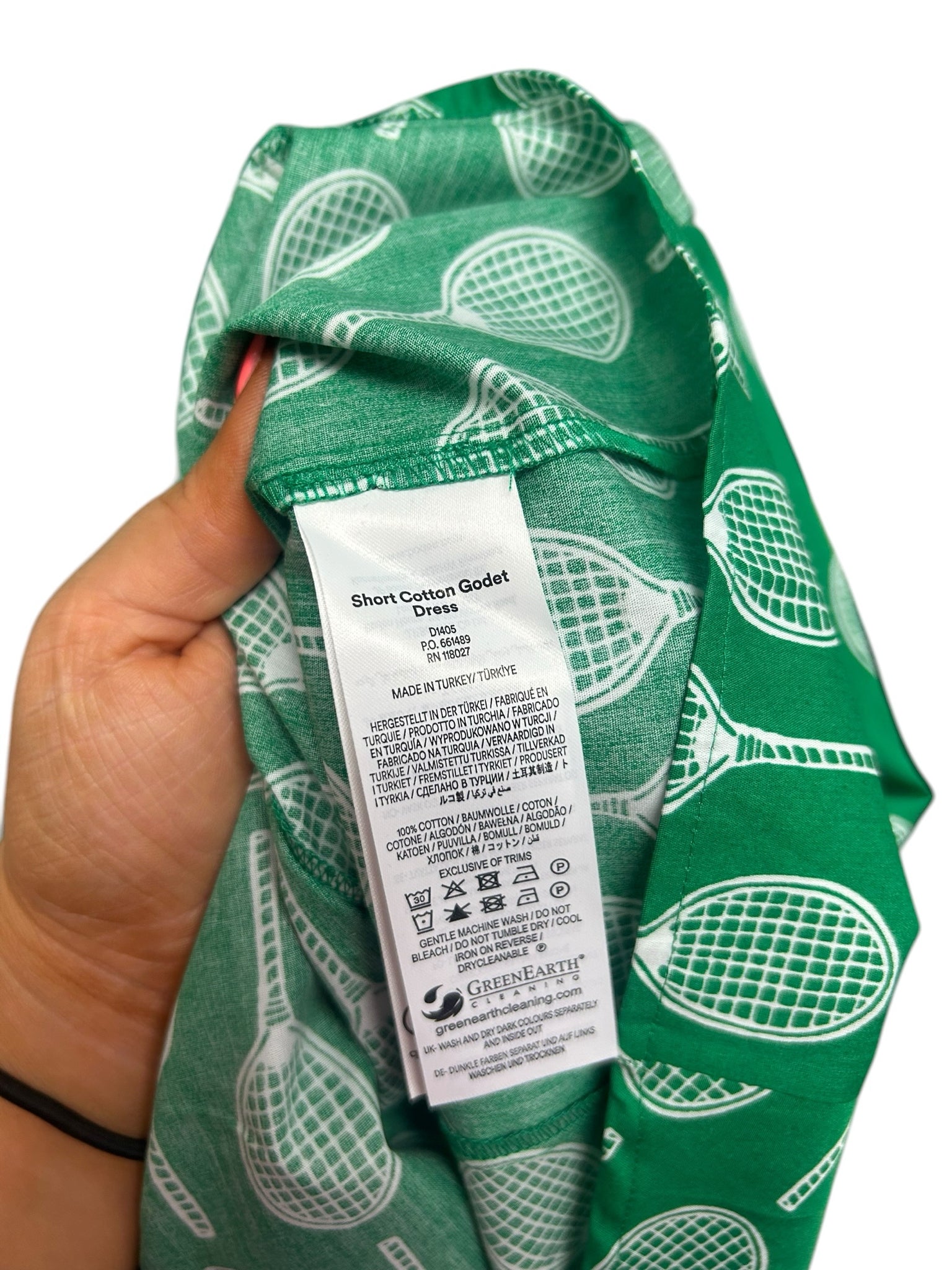 BODEN IMO GODET SHORT TENNIS BELTED GREEN DRESS SIZE 6