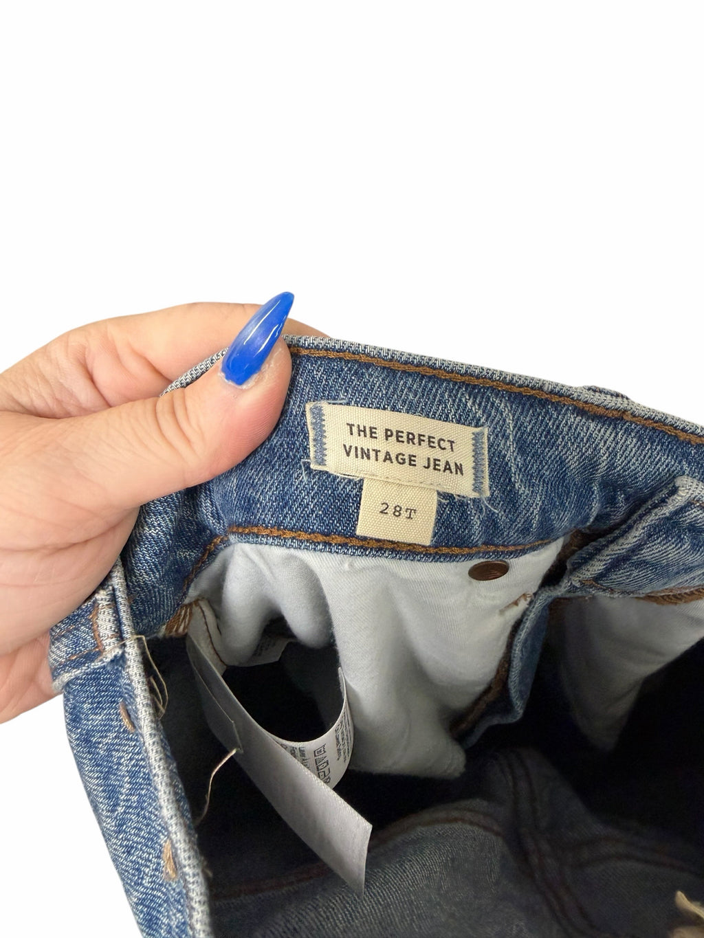MADEWELL THE PERFECT VINTAGE JEAN FRAY HEM SIZE 28 TALL