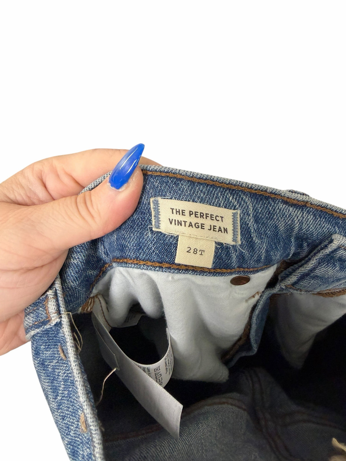 MADEWELL THE PERFECT VINTAGE JEAN FRAY HEM SIZE 28 TALL
