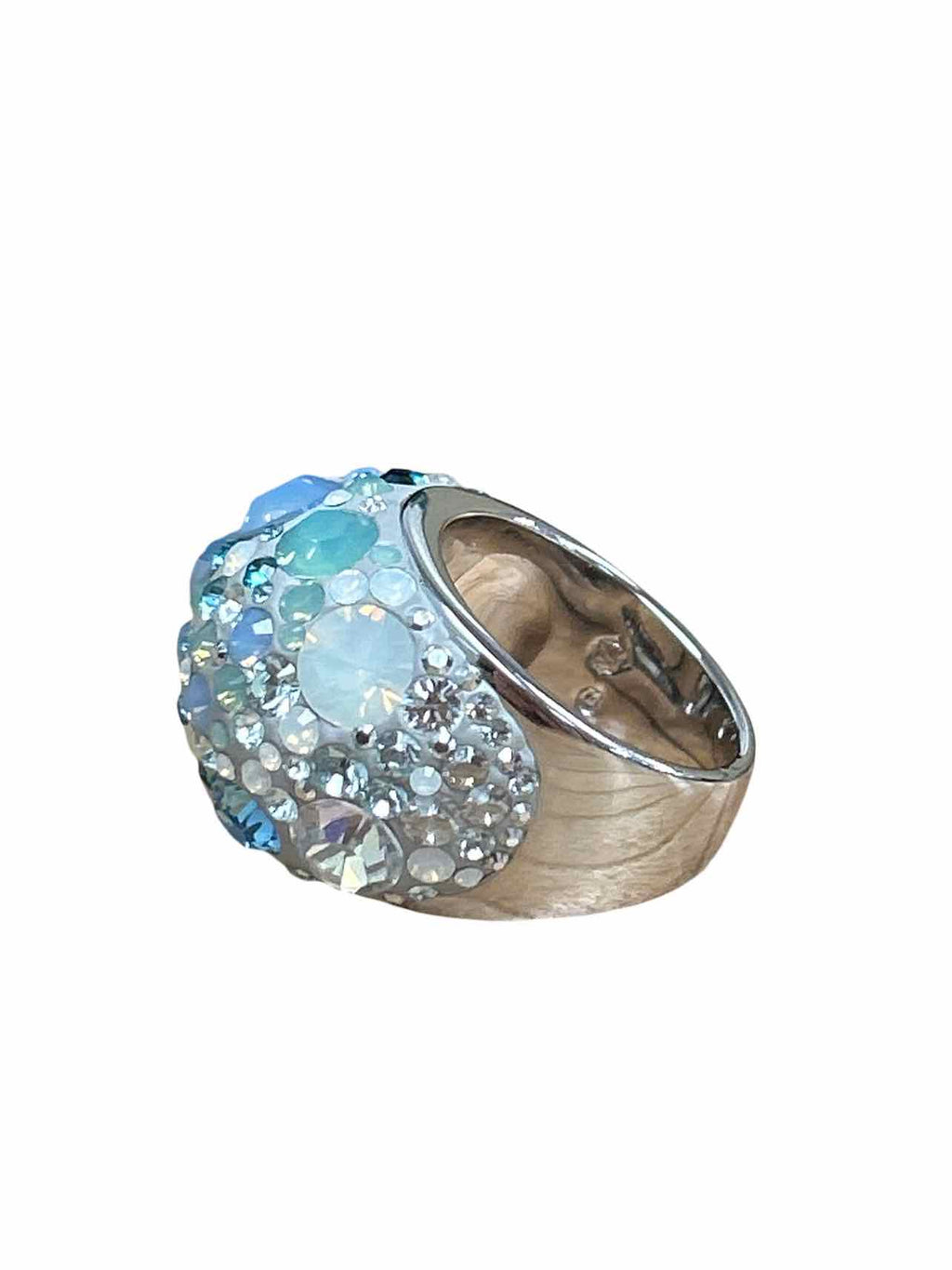 SWAROVSKI CHIC BLUE CRYSTAL DOME RING SIZE: 8